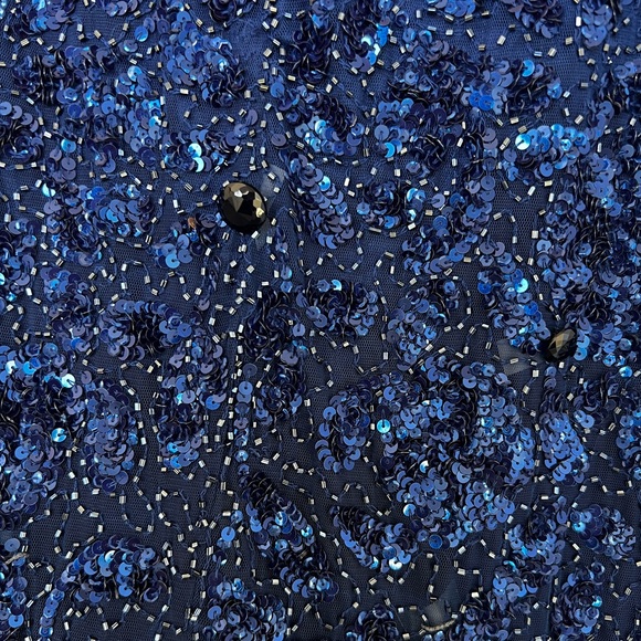 Mac Duggal Long Sleeve Illusion Gown with Embellishment - Picture 10 of 11